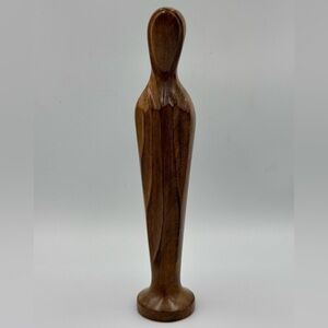 Vintage MCM Guatemalan Hormigon Wood Madonna Statue Hand Carved